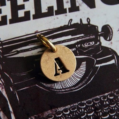 Vintage Brass Keychain Alphabet