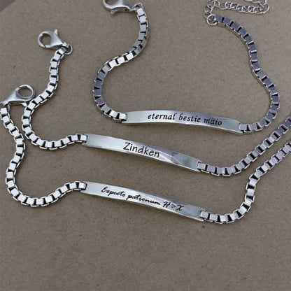 Silver Message Bar Bracelet