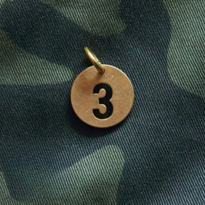 Vintage Brass Keychain Numbers