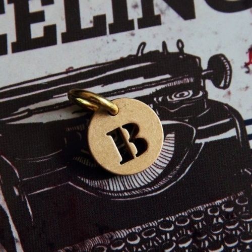 Vintage Brass Keychain Alphabet