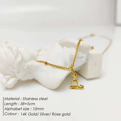 Letter Muse - Heart Script Necklace