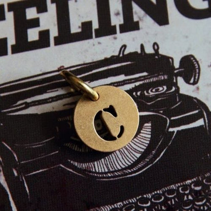 Vintage Brass Keychain Alphabet