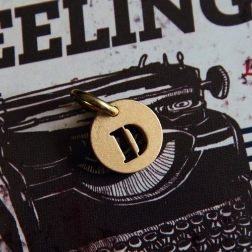 Vintage Brass Keychain Alphabet