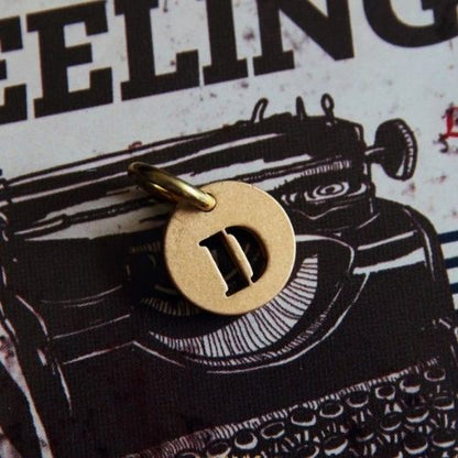 Vintage Brass Keychain Alphabet