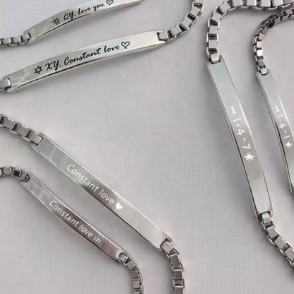 Silver Message Bar Bracelet