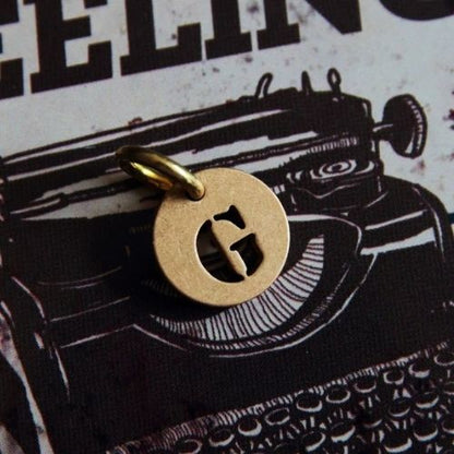 Vintage Brass Keychain Alphabet