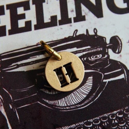 Vintage Brass Keychain Alphabet