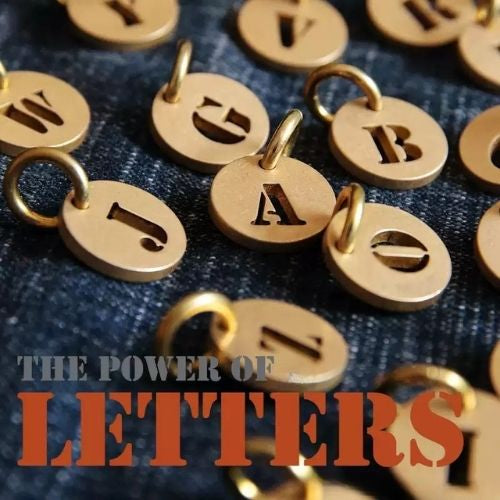 Vintage Brass Keychain Alphabet