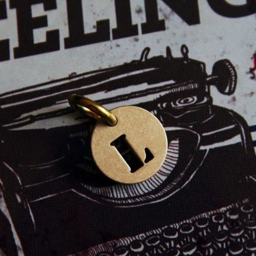 Vintage Brass Keychain Alphabet