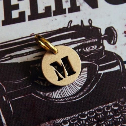 Vintage Brass Keychain Alphabet