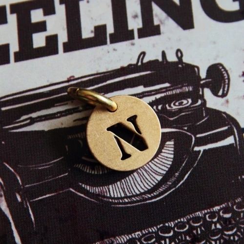 Vintage Brass Keychain Alphabet