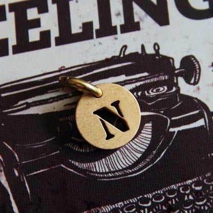 Vintage Brass Keychain Alphabet