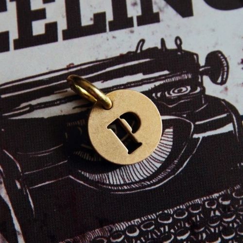 Vintage Brass Keychain Alphabet