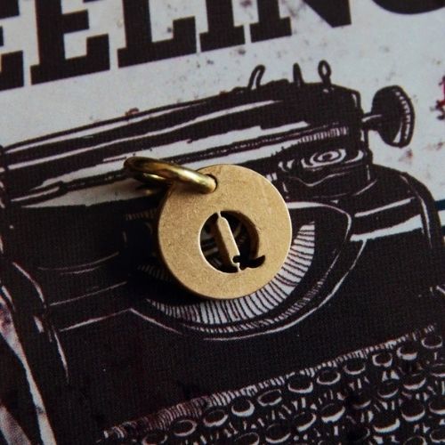 Vintage Brass Keychain Alphabet