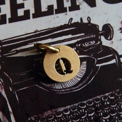 Vintage Brass Keychain Alphabet