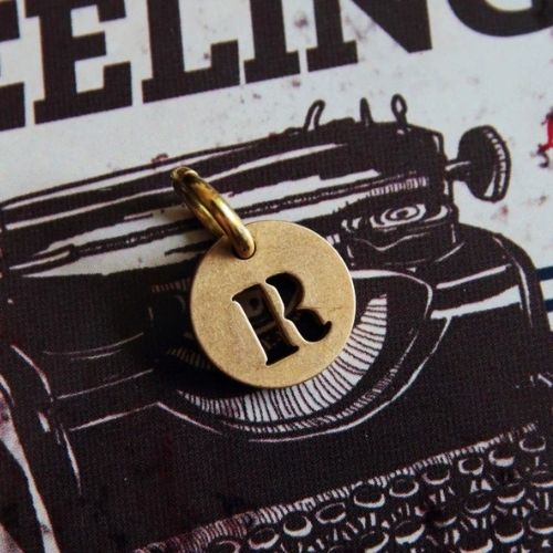 Vintage Brass Keychain Alphabet