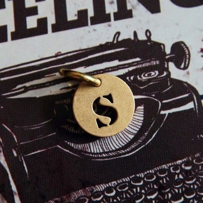 Vintage Brass Keychain Alphabet