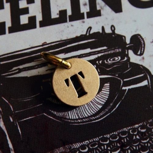 Vintage Brass Keychain Alphabet