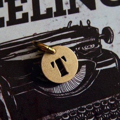 Vintage Brass Keychain Alphabet