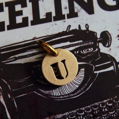 Vintage Brass Keychain Alphabet