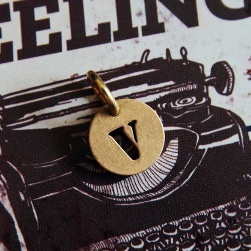 Vintage Brass Keychain Alphabet