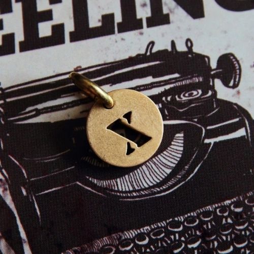 Vintage Brass Keychain Alphabet