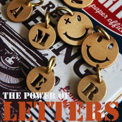 Vintage Brass Keychain Alphabet