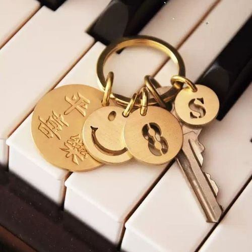 Vintage Brass Keychain Numbers