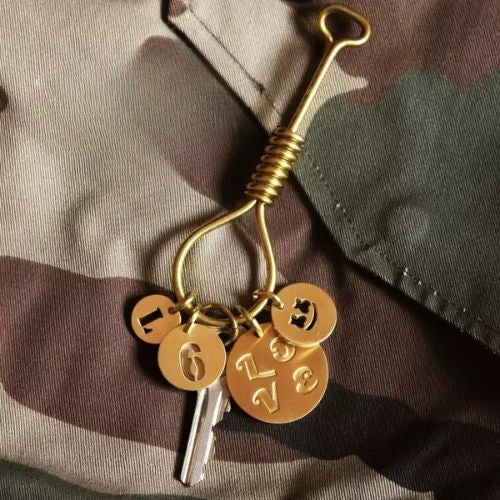 Vintage Brass Keychain Numbers