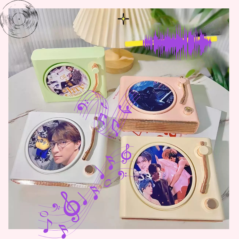Three square-shaped products with circular cutouts featuring images of people, on a light surface with decorative elements. show four colour,  light green, creem white, pink, Ivory. Personalized couple present. Gift for boyfriend. Custom-made. Personalized. Perfect gift idea. Meaningful keepsake