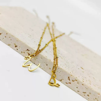 Letter Muse - Heart Script Necklace