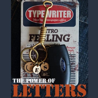 Vintage Brass Keychain Alphabet