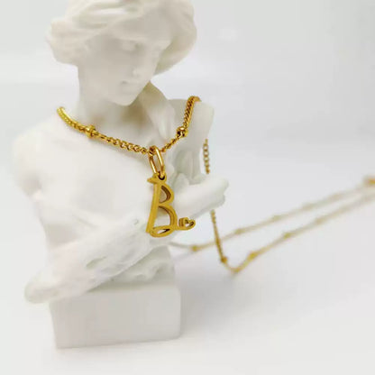 Letter Muse - Heart Script Necklace