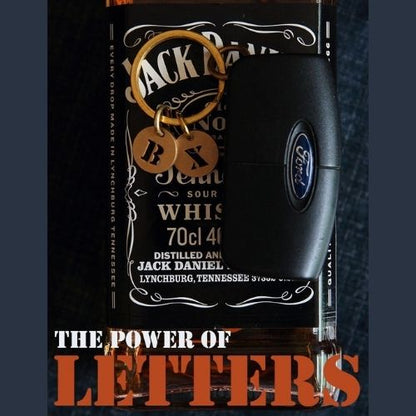 Vintage Brass Keychain Alphabet