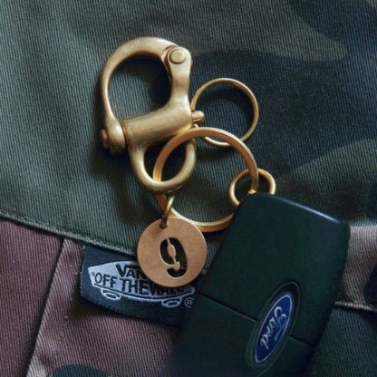 Vintage Brass Keychain Numbers