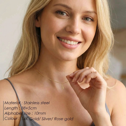 Letter Muse - Heart Script Necklace
