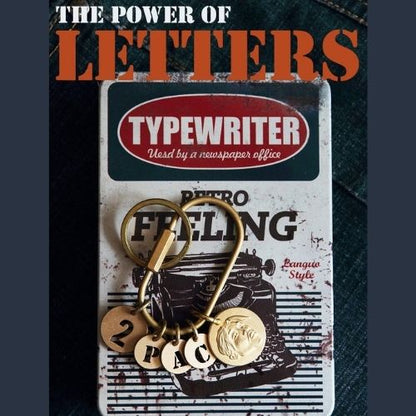 Vintage Brass Keychain Alphabet