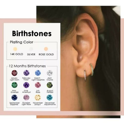 Starlight Birthstone Huggie Earrings
