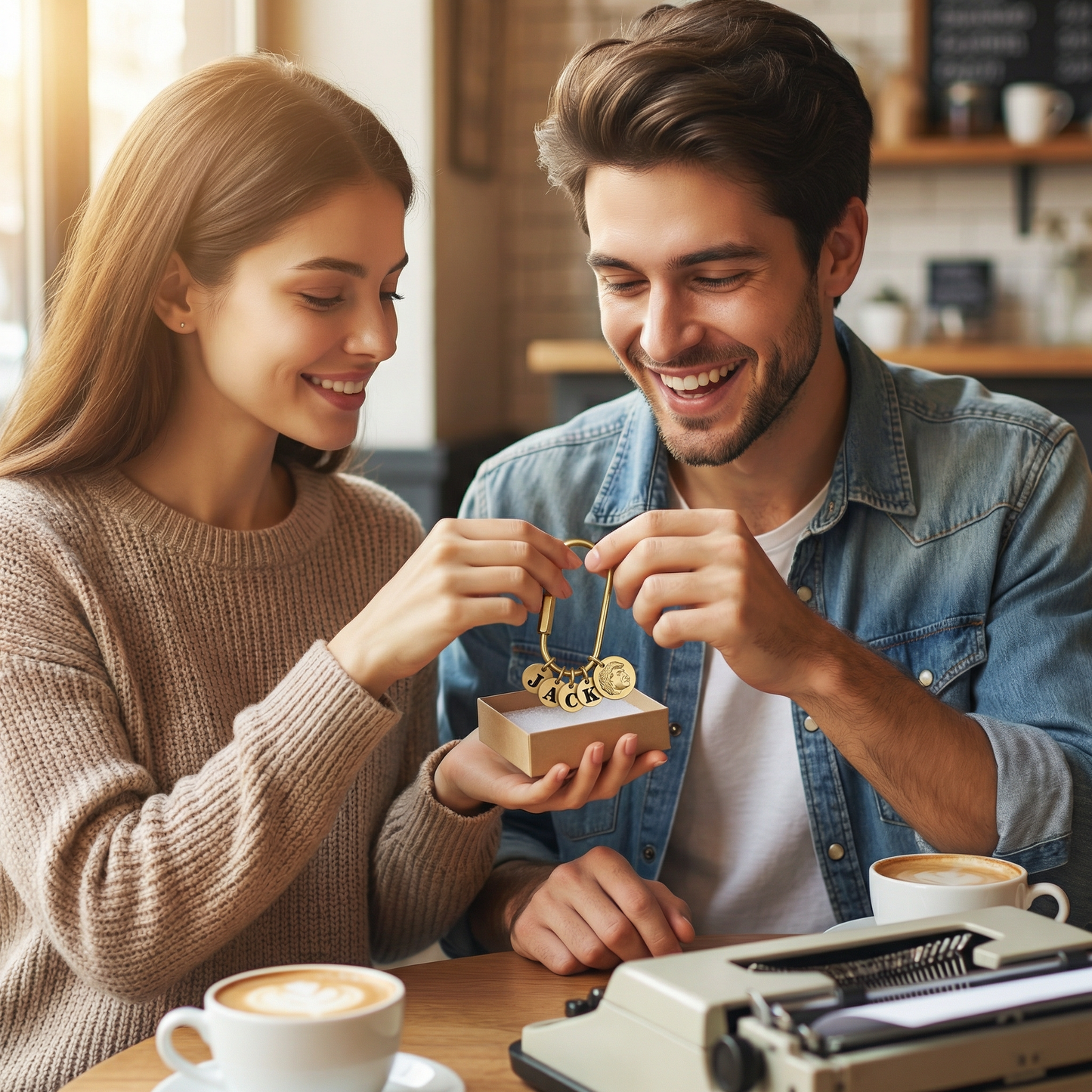 Vintage Brass Keychain Alphabet