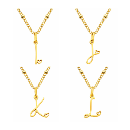 Letter Muse - Heart Script Necklace