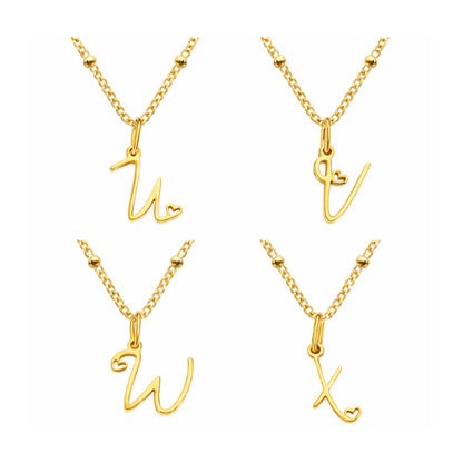 Letter Muse - Heart Script Necklace