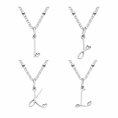 Letter Muse - Heart Script Necklace