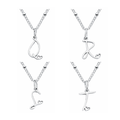 Letter Muse - Heart Script Necklace