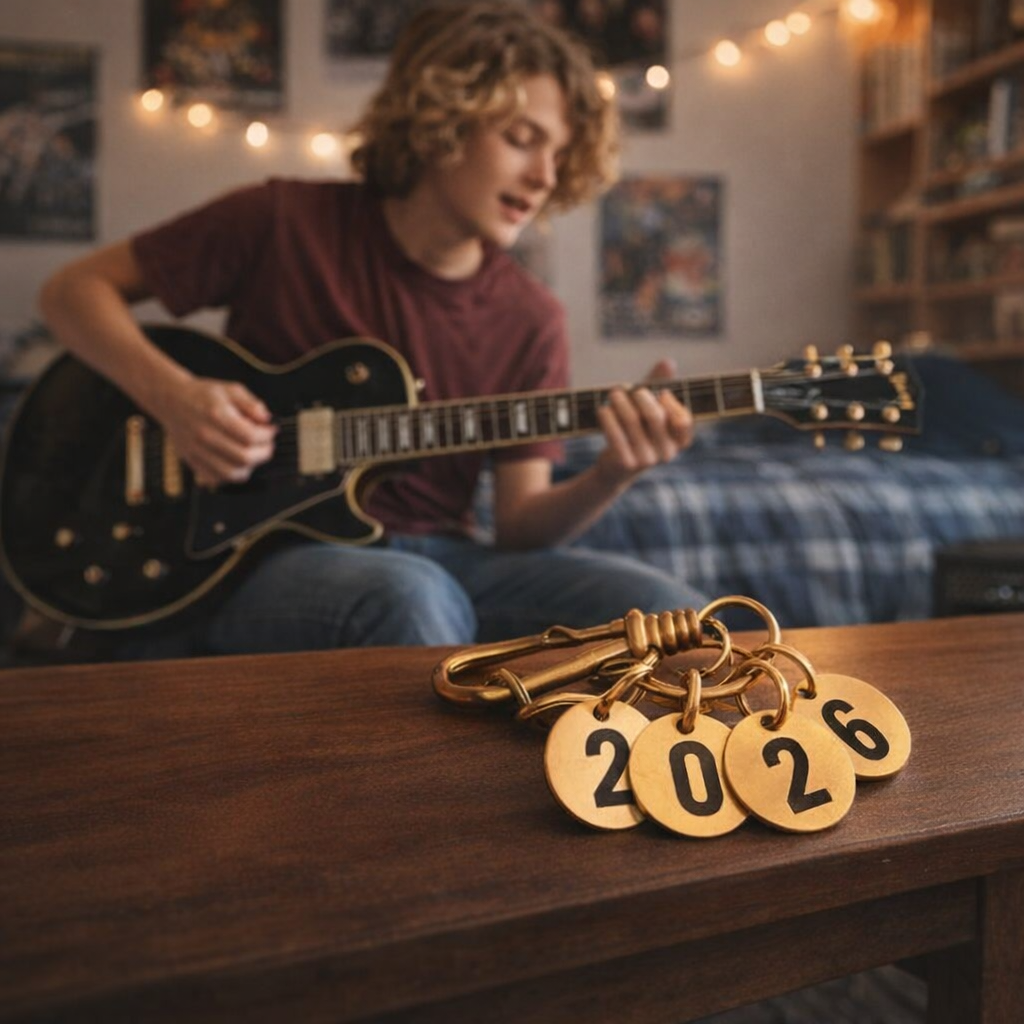 Vintage Brass Keychain Numbers