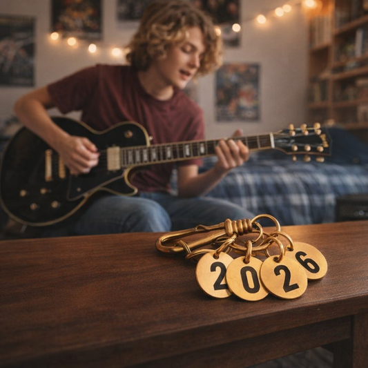 Vintage Brass Keychain Numbers